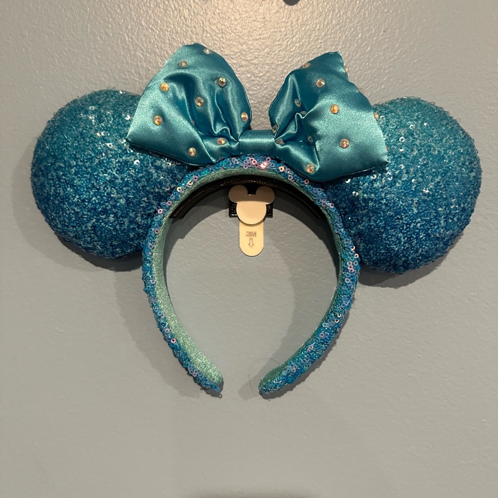 Disney Blue Sequin Minnie Mouse Ears Headband